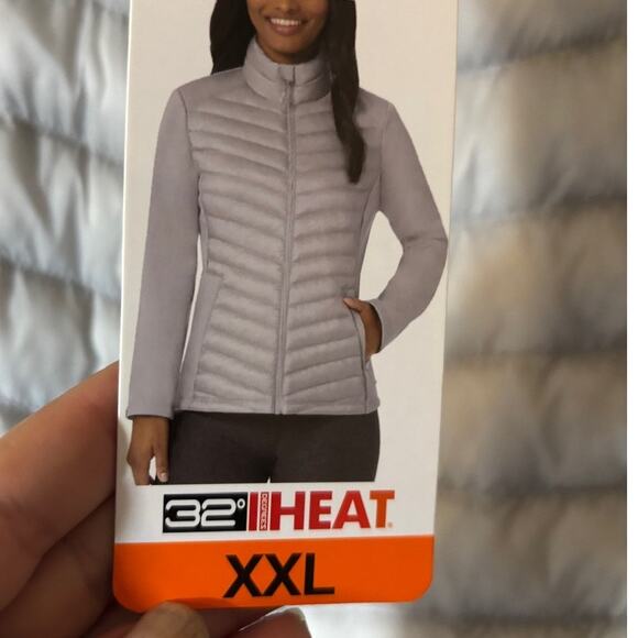 32 Degrees Heat Lightweight Women's Standup Collar Gray Jacket Size XXL NWT - Picture 1 of 8